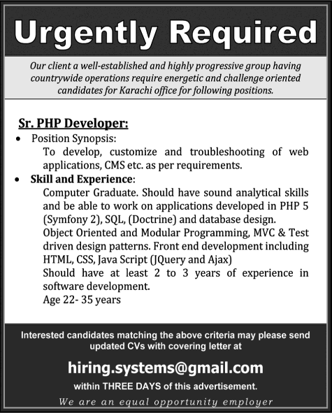 web designing and development jobs in karachi